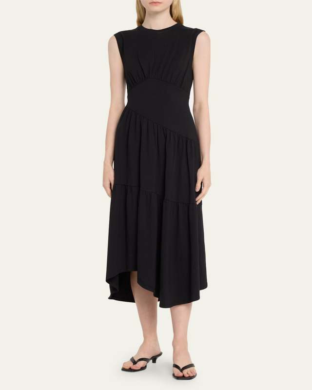 Gathered Seam Midi Dress